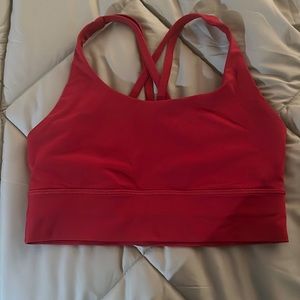Lululemon energy longline bra in red, size 4